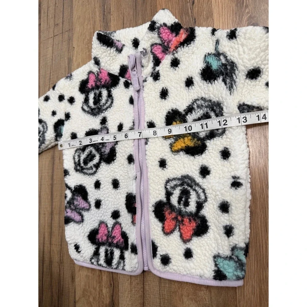 Disney Jumping Beans Minnie Mouse Sherpa Fleece Jacket Girls 3T Full Zip